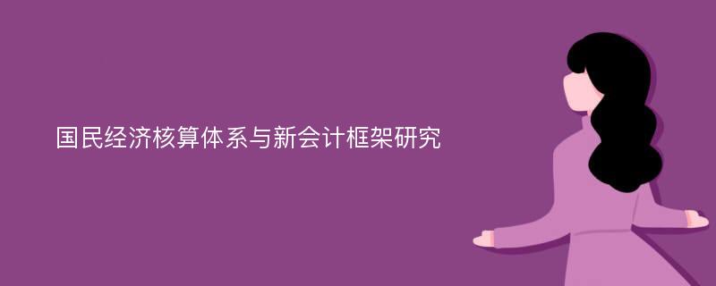 国民经济核算体系与新会计框架研究