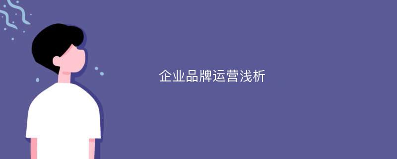 企业品牌运营浅析