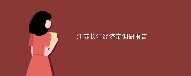 江苏长江经济带调研报告