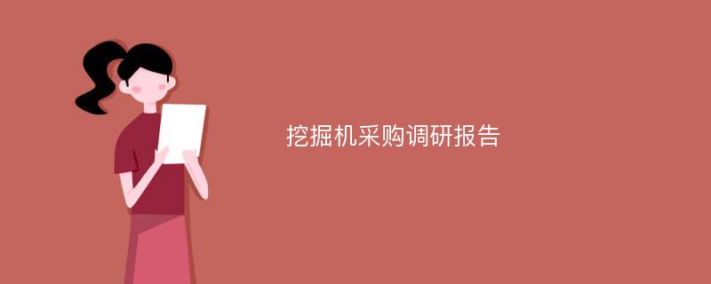 挖掘机采购调研报告