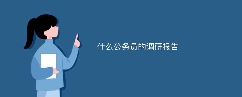 什么公务员的调研报告