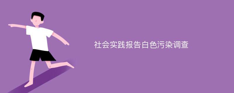 社会实践报告白色污染调查