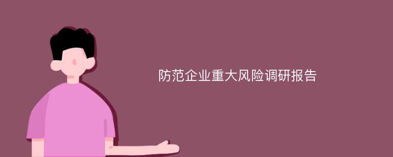 防范企业重大风险调研报告