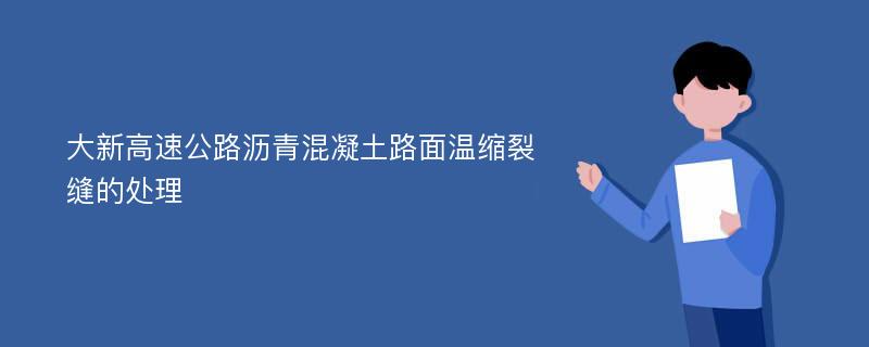 大新高速公路沥青混凝土路面温缩裂缝的处理