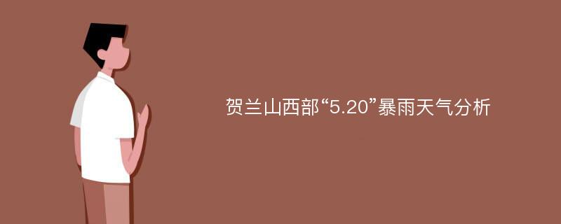 贺兰山西部“5.20”暴雨天气分析