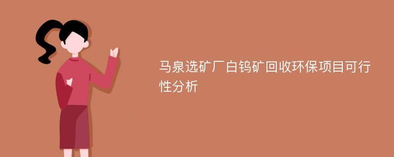 马泉选矿厂白钨矿回收环保项目可行性分析