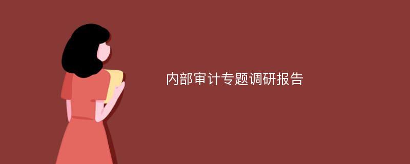 内部审计专题调研报告