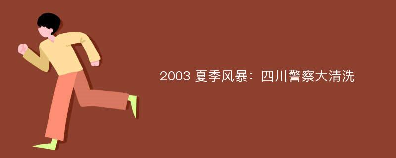 2003 夏季风暴：四川警察大清洗