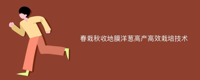 春栽秋收地膜洋葱高产高效栽培技术