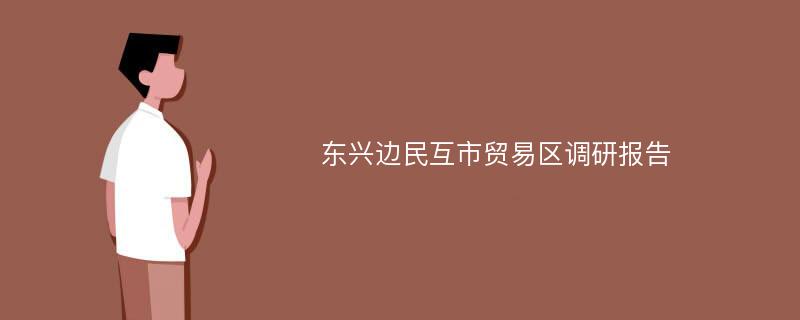 东兴边民互市贸易区调研报告