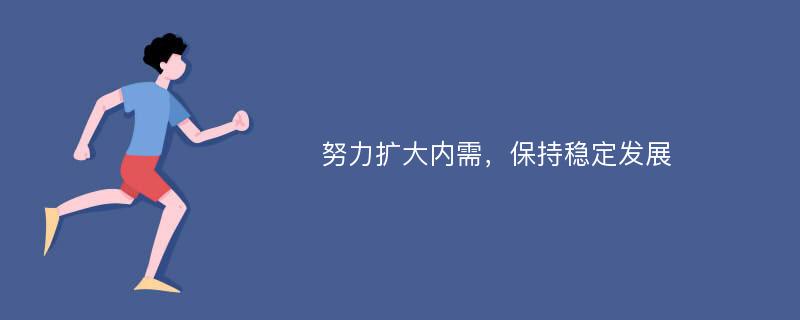 努力扩大内需，保持稳定发展