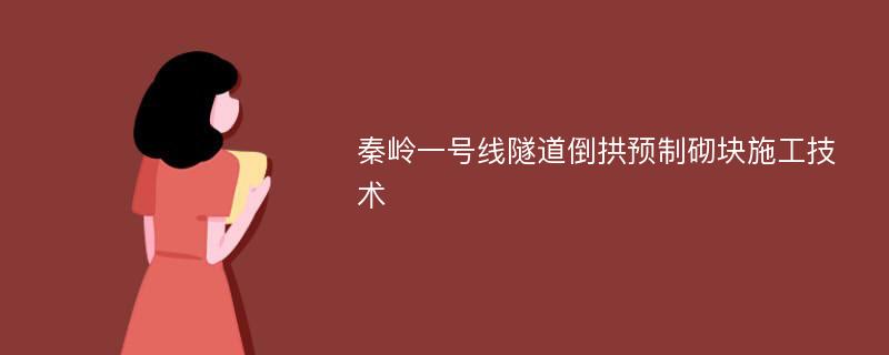 秦岭一号线隧道倒拱预制砌块施工技术