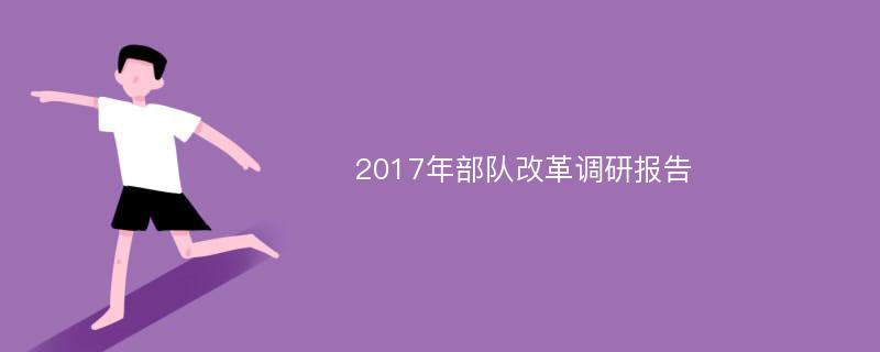 2017年部队改革调研报告